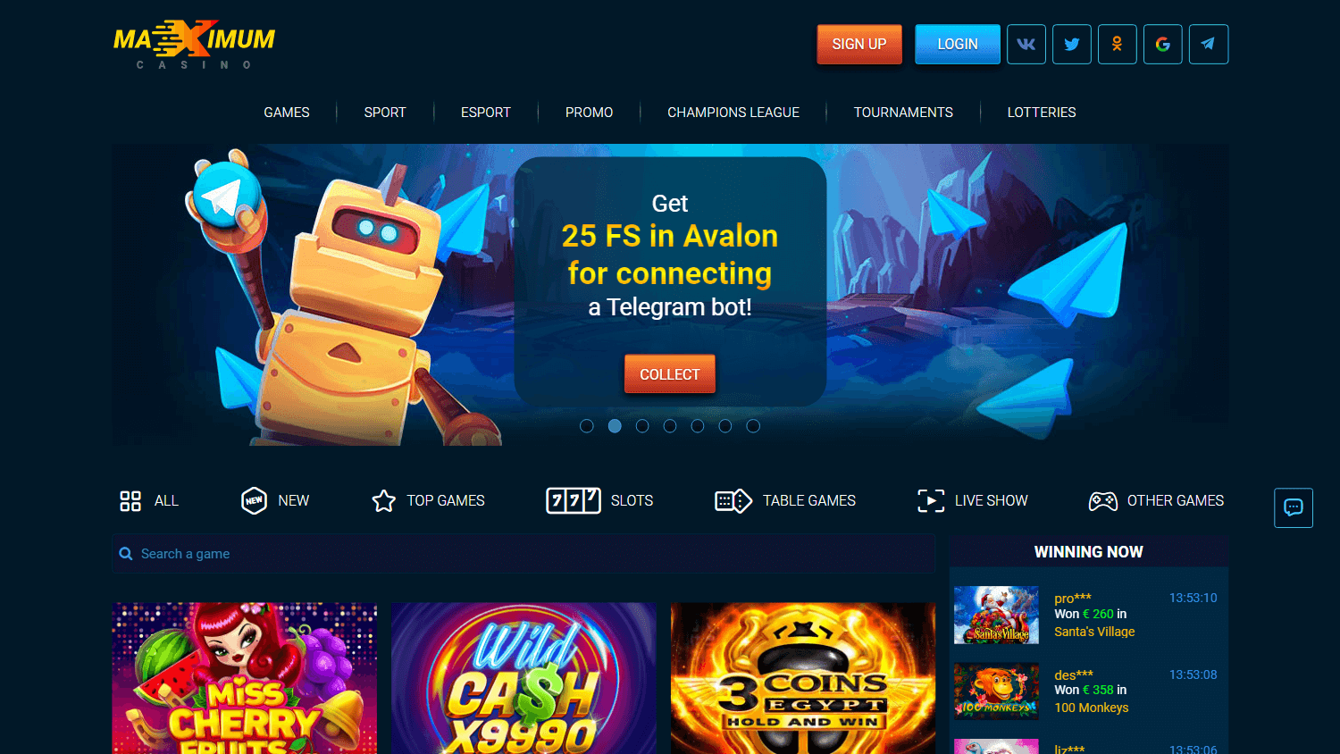 Maximum Casino Desktop screenshot