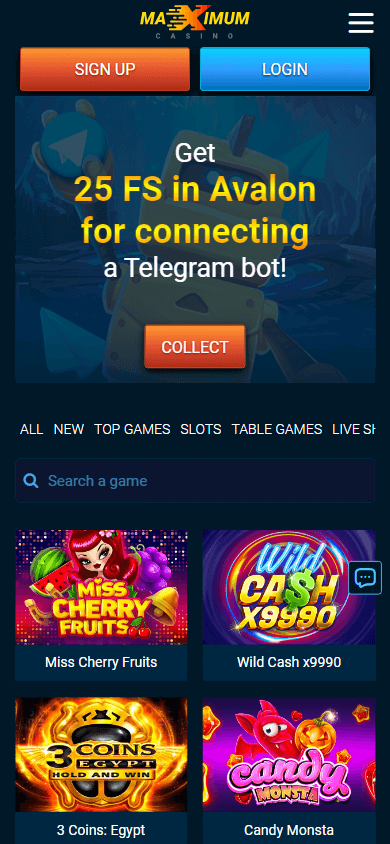 Maximum Casino Mobile screenshot